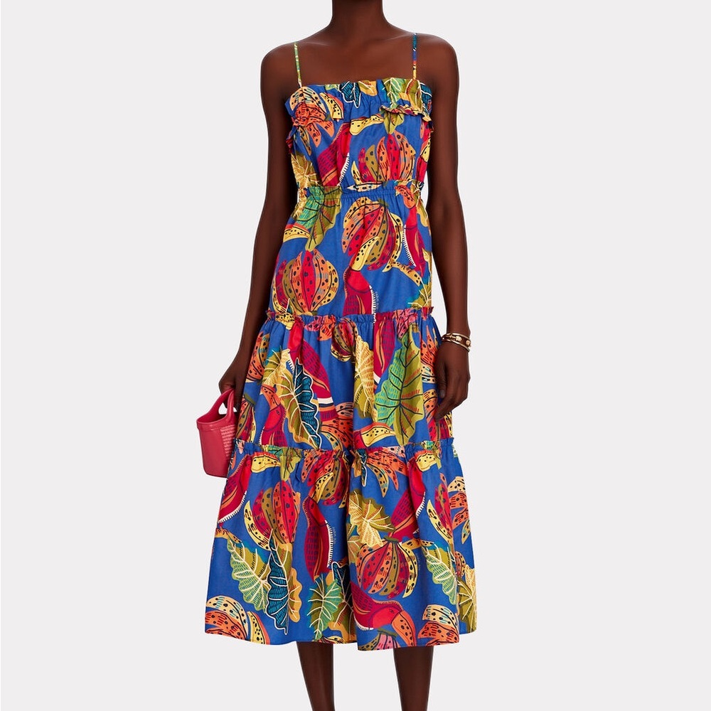 Farm Rio 🌺 Beaks and Bananas Midi Dress, size Small, brand new